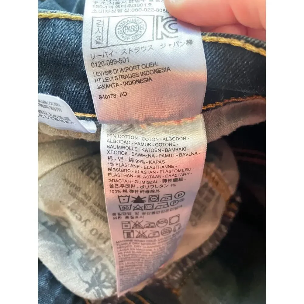 Men's Levi's 514 Dark Wash Straight Leg Denim Size 38x30